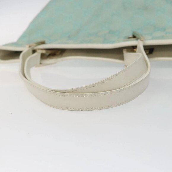 GUCCI GG Canvas Tote Bag Light Blue Gold 002 1099 Auth 113505 - Picture 8 of 16